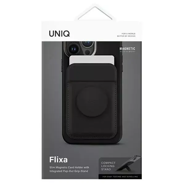 Магнитный кардхолдер UniQ Flixa — MagSafe, черный Photo 2