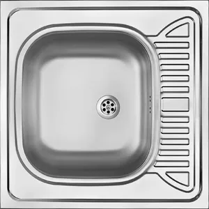 1-bowl steel sink Deante ZE6 0140 with drainer overlay