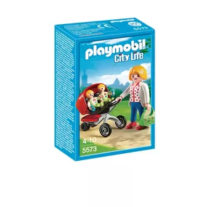 Playmobil City Life Mother with Twin Stroller