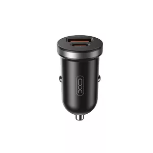 Car charger XO CC56 30W PD & QC, 1× USB-A + 1× USB-C, black