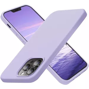 Riff Plāns &amp; Mīksts silikona aizmugures maks ar mīkstu iekšpusi priekš Apple iPhone 15 Pro Max Lavander