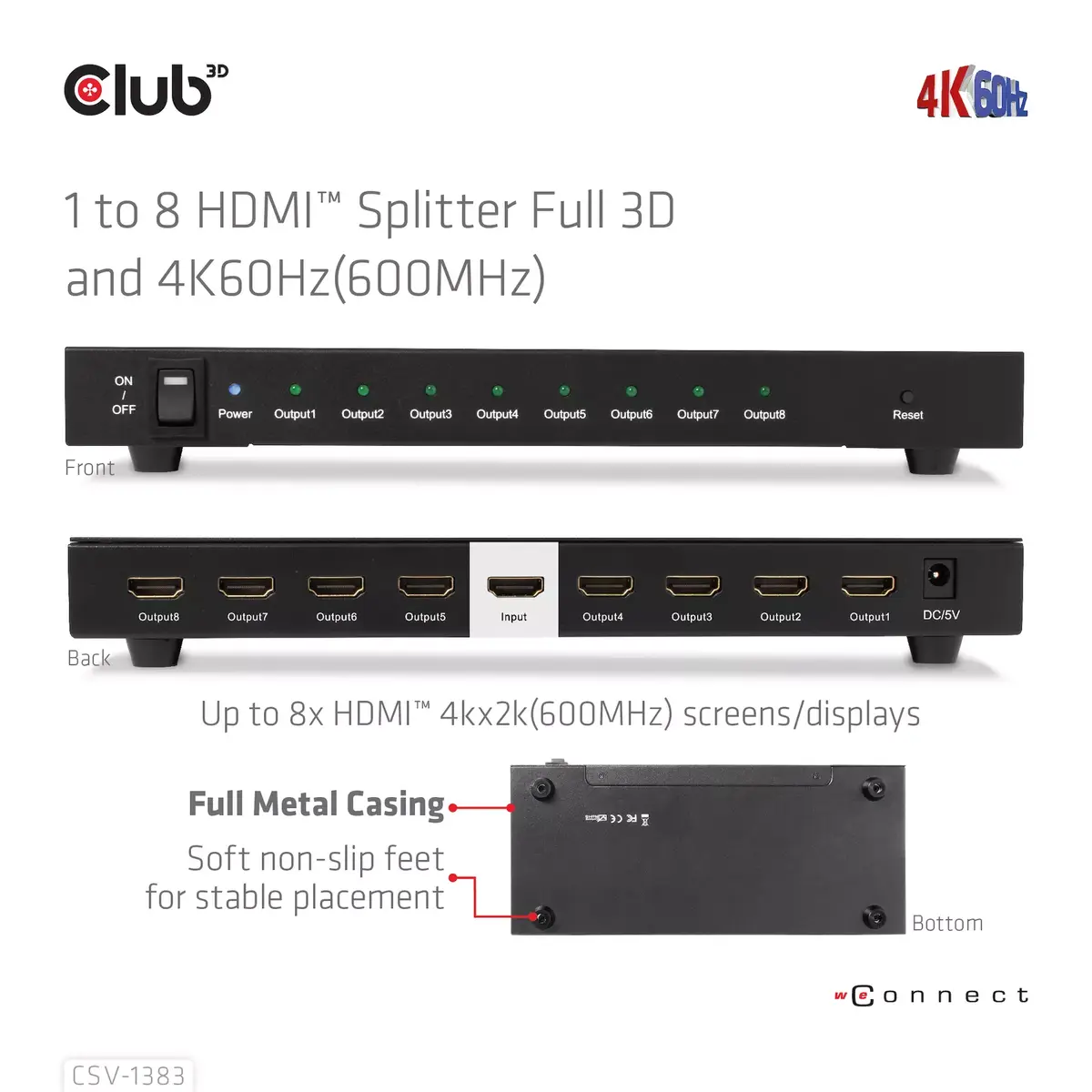 HDMI сплиттер CLUB3D 1 на 8 Photo 9