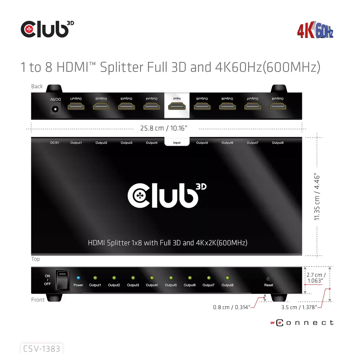 HDMI сплиттер CLUB3D 1 на 8 Photo 10