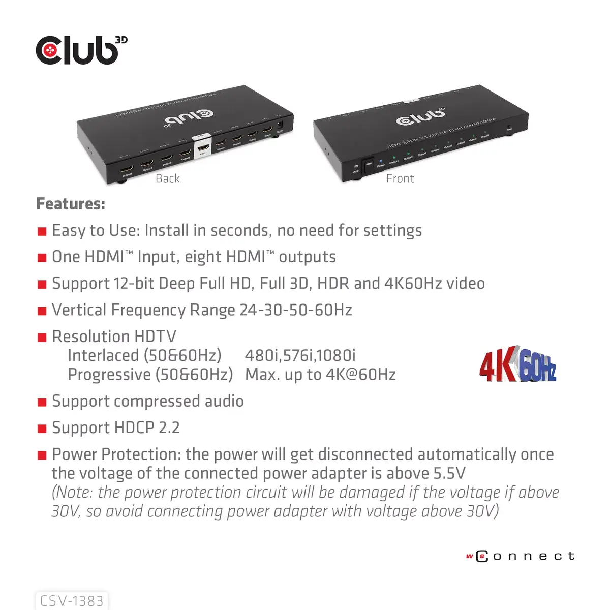 HDMI сплиттер CLUB3D 1 на 8 Photo 12