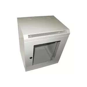 Wall-mount rack XtendLan WT-9U-1935-GREY 9U 350×140 mm with plexiglass door
