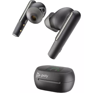Гарнитура HP POLY Voyager Free 60+ UC M — беспроводные Bluetooth внутриушные наушники, радиус 30 м, адаптер BT700 USB‑A, зарядный кейс с сенсором, чёрный