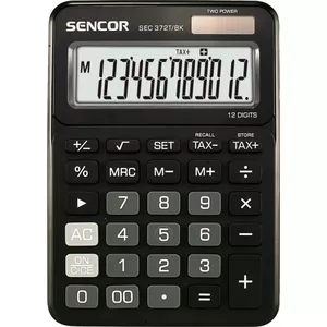 Calculator SENCOR SEC 372BK 12-digit LCD basic desktop calculator, battery-powered