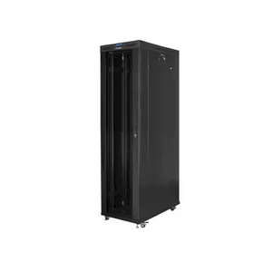 Rack cabinet 19" LANBERG FF01-8247-12BL, 47U, 800x1200 mm, glass front door