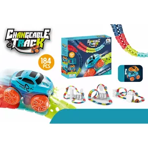 Toy racetrack set Springos RT0001 Race Track Magic Track 3D Design – modular track pieces, assembly playset