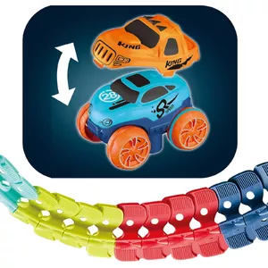 Modular Bendable Toy Track Set Springos RT0002 — Flexible Race Track, Interlocking Sections for Custom Layouts