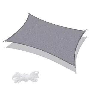 Awning Sun Sail Springos SN1070 4x2 m light grey – shade canopy for outdoor use