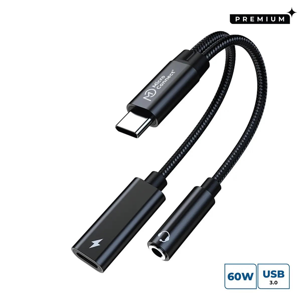 Video kabeļa adapteris MicroConnect MC-USBC-AUDIOCF ar