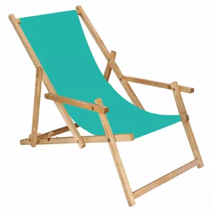 Складной садовый шезлонг Springos DC006 OXFORD51 бирюзовый с подлокотниками, складная конструкция