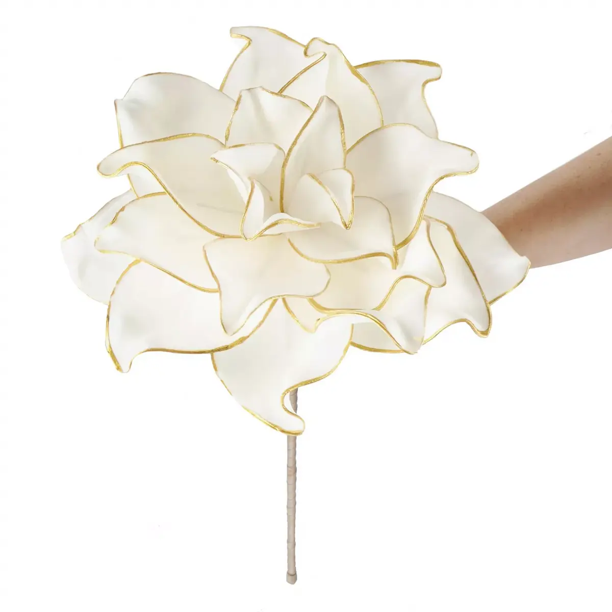 Springos CA1237 Artificial Flower Branch White-Gold Photo 5