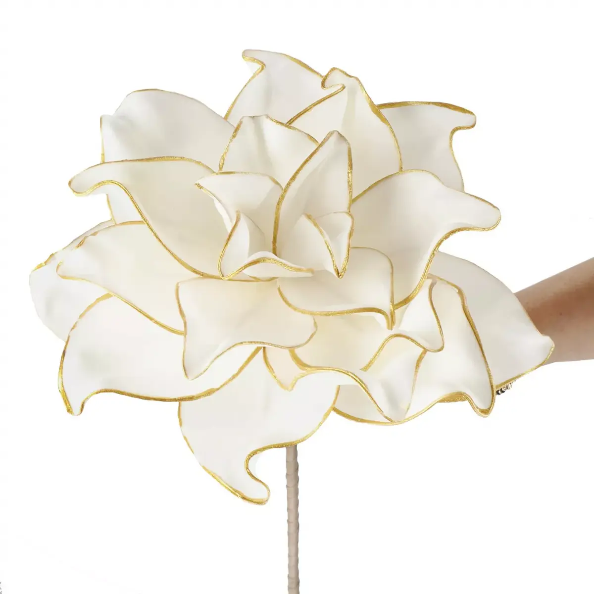 Springos CA1237 Artificial Flower Branch White-Gold Photo 6