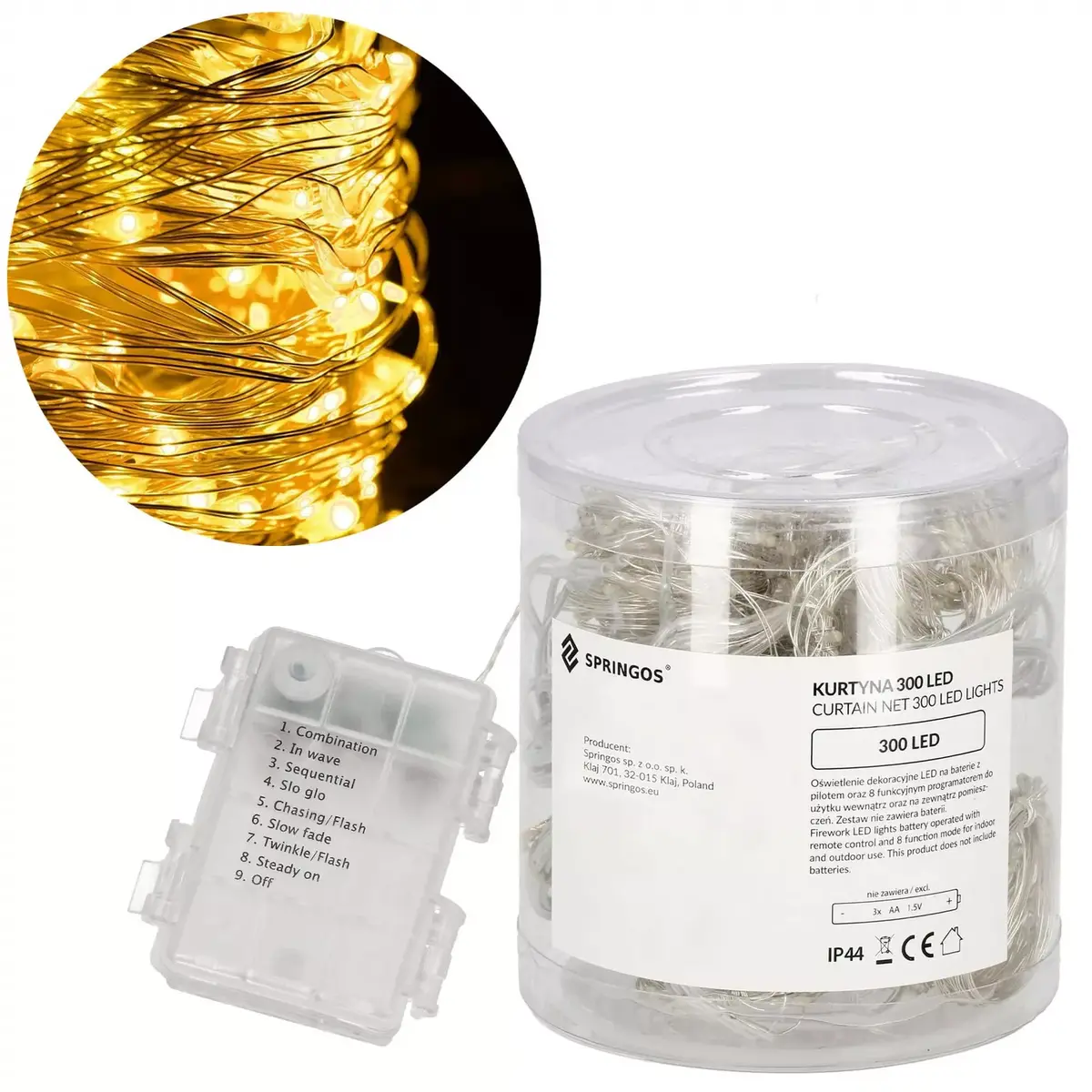 Springos CL0183 LED aizkari — 300 LED Photo 10