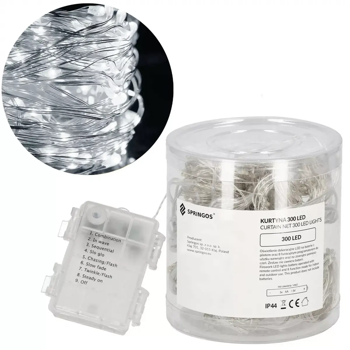 Gaismas aizkars Springos CL0184 — 300 LED Photo 7