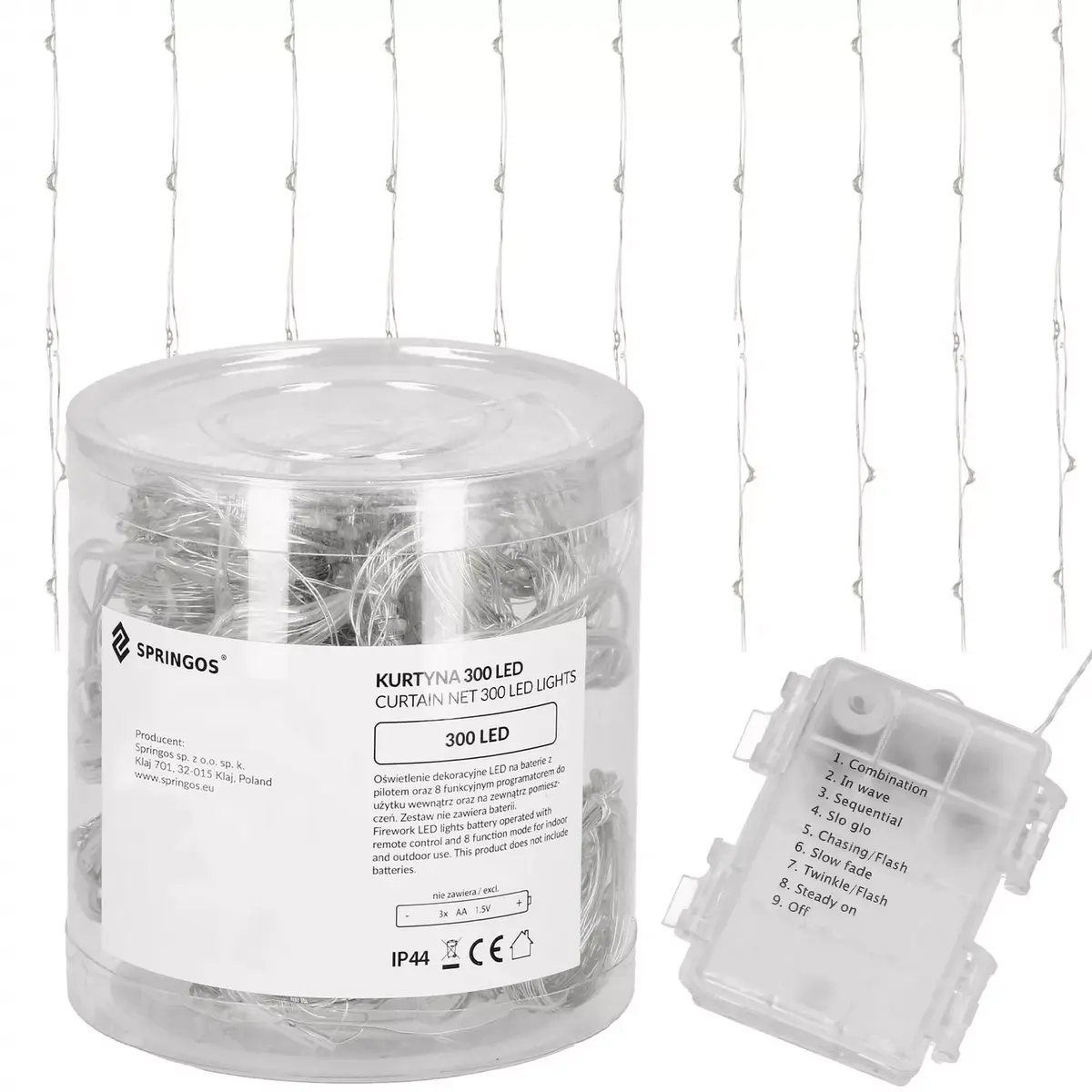 Gaismas aizkars Springos CL0184 — 300 LED Photo 8