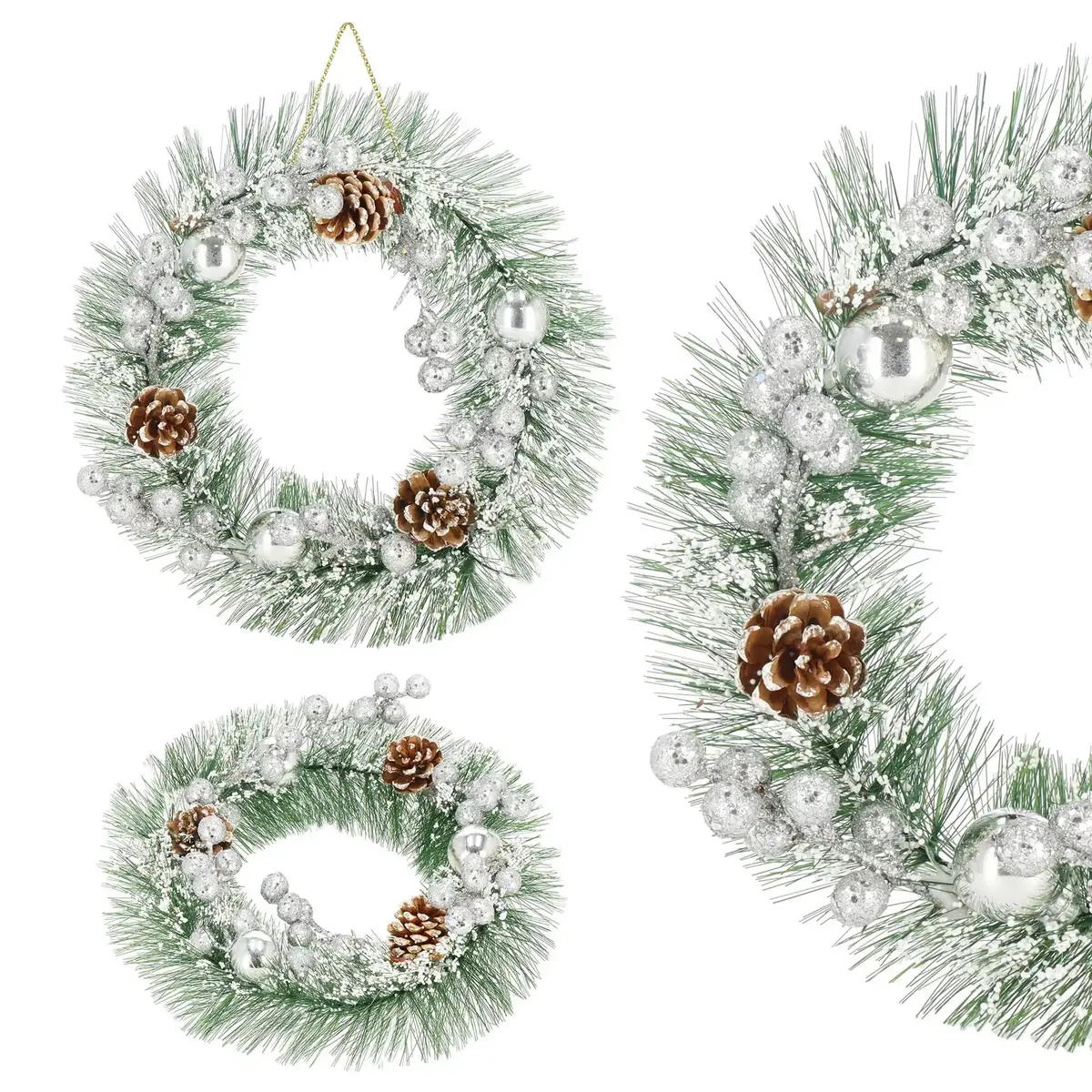Springos CA1023 Christmas Wreath 22 cm Photo 3