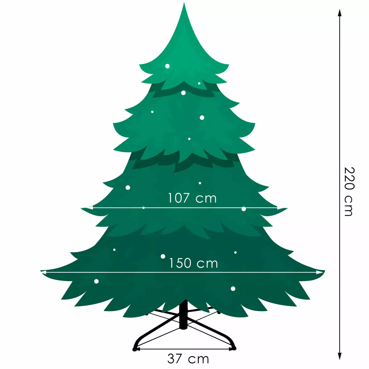 Artificial Christmas tree Springos CT0144 220 cm Photo 10