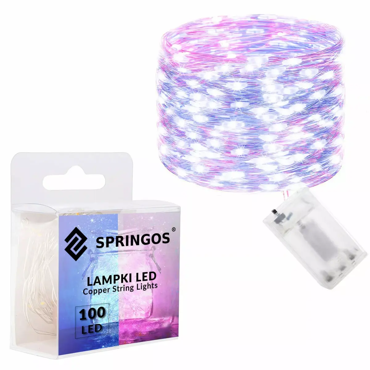 Springos CL0023 gaismas virtene — 100 LED Photo 7