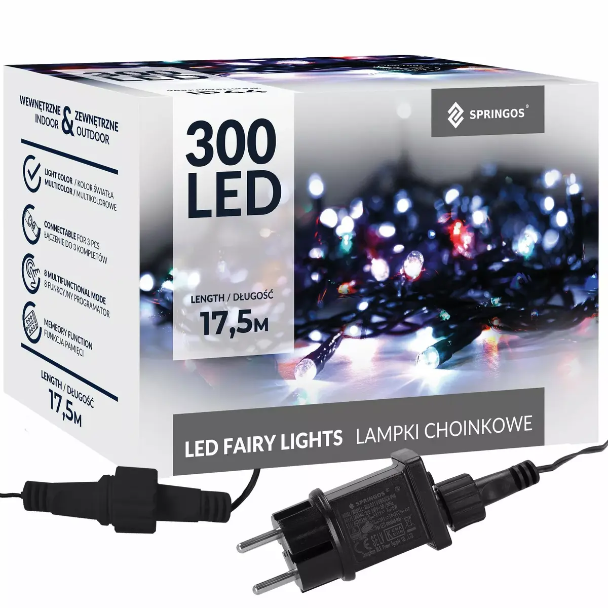 Gaišvadu virtene Springos CL4081 — 300 LED, 17,5 m Photo 9