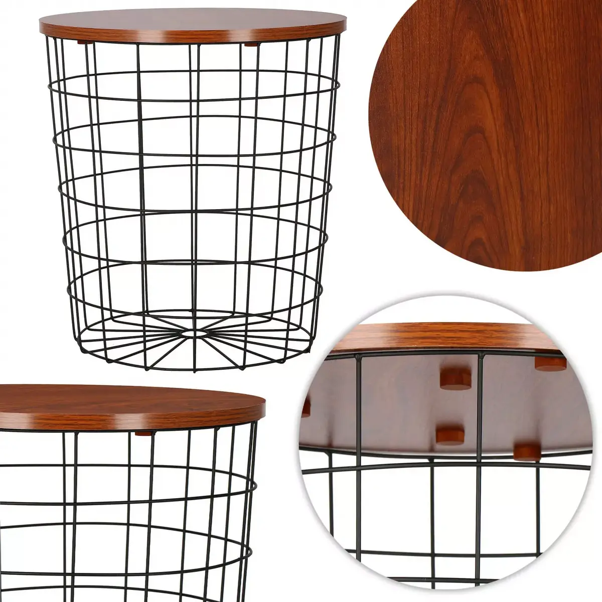 Springos CT0036 Coffee Table with Wooden Top Photo 5