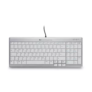 Проводная мини-клавиатура BakkerElkhuizen UltraBoard 960 Standard Compact Suisse Qwertz с цифровым блоком USB офисная швейцарская раскладка серебристо-белая