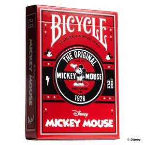 Bicycle kāršu komplekts Bicycle Classic Mickey 56 gab Melns Daudzkrāsains Sarkans