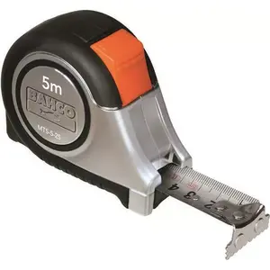 Measuring tape BAHCO MTS 5 m x 25 mm stainless steel tape, automatic brake, rubber case, magnetic hook