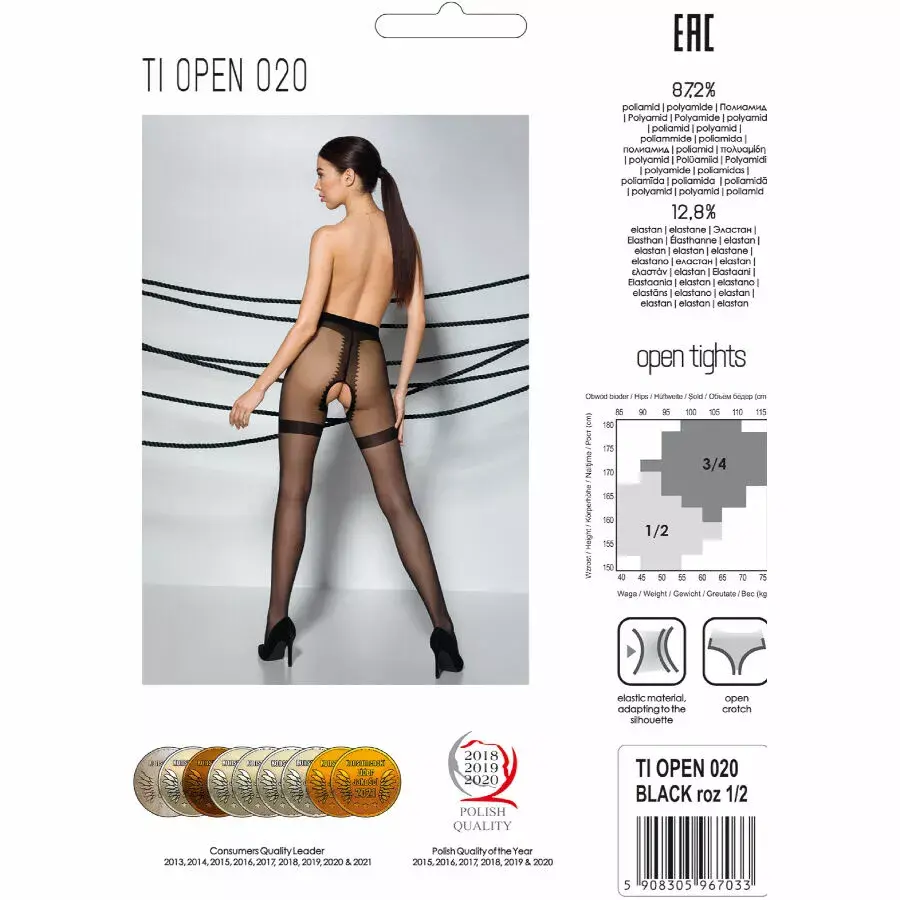 Колготки PASSION TIOPEN 020 чёрные 3/4 20 DEN Photo 5