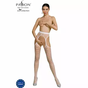 Бодистокинг PASSION S008 белый — экологичный материал, цельное белье