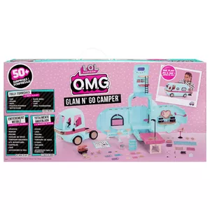 LOL Surprise OMG Glam N' Go Camper Playset with 50+ Surprises and 360°  Play, Fully Furnished with Pool, Water Slide, Bunk Beds, Vanity, BBQ Grill,  DJ Booth, Kids Gift Ages 4+ 