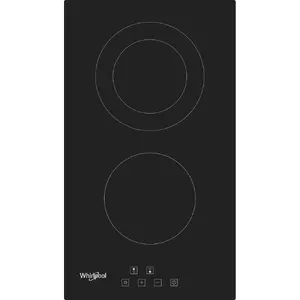 Whirlpool WRD 6030 B Built-in Ceramic Hob in Black with 2 Cooking Zones, Touch Control and 2900 W Connected Load