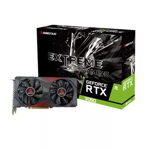 Desktop graphics card BIOSTAR GeForce RTX 3060 VN3606RML9 — 12 GB GDDR6, 192-bit, PCIe 4.0, dual-fan active cooling