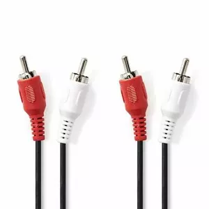 Stereo audio kabelis 2x RCA Male - 2x RCA Male 2,0 m melns