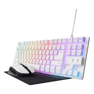 Игровая клавиатура Trust Nicht kategorisiert Tenkeyless USB QWERTY RGB Белая с мышью