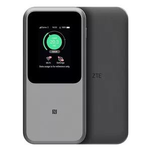 Cellular modem ZTE MU5120 5G — touchscreen, 9800 mAh battery, Qualcomm SDX62, dual-band Wi‑Fi, up to 64 devices