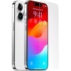 Tempered Glass Screen Protector by fusion accessories for Apple iPhone 15 Plus, 9H hardness