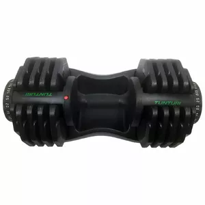 Adjustable dumbbell Tunturi 14TUSCL383 — 25 kg total, 42.5 cm bar, black (single unit)