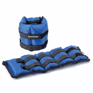 Wrist weights Tunturi 14TUSFU168 — 4.5 kg (2 × 2.25 kg), Black/Blue, iron in Oxford, Velcro, 140×400 mm