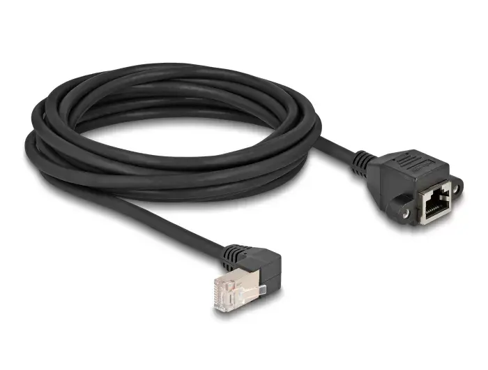 DeLOCK Tīkla pagarināšanas kabelis S/FTP RJ45 90° leņķis Cat.6A Photo 2