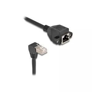 DeLOCK Network Extension Cable S/FTP RJ45 90° angled to RJ45 Cat.6A 3m black