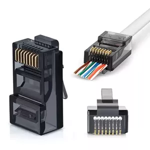 UTP разъём RJ45 W-STAR RJ45EZ5KS Cat5e позолоченный pass-through, чёрный