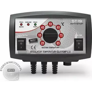 Pump Controller TECH ST-19 for Central Heating (CO), anti-stop function, black