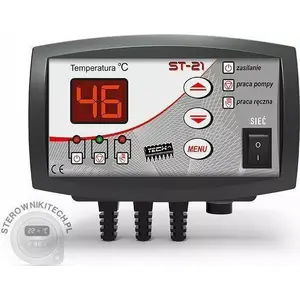Heating pump controller TECH ST-21, anti-stop, antifreeze, thermostat function, black