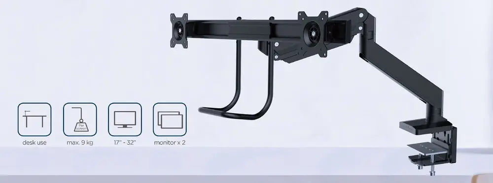 Gembird MA-DA2-04 Dual Monitor Desk Mount Photo 18