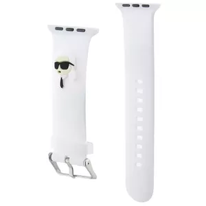 Replacement strap Karl Lagerfeld KLAWLSLKNH 3D rubber Karl head for Apple Watch 42/44/45/49mm White