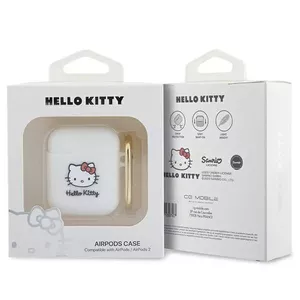 Protective Silicone Case HELLO KITTY HKA23DKHSH 3D Kitty Head for Apple AirPods 1/2 White