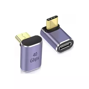 USB-C adapter PREMIUMCORD kur31-39 USB 4.0 90° right-angle connector